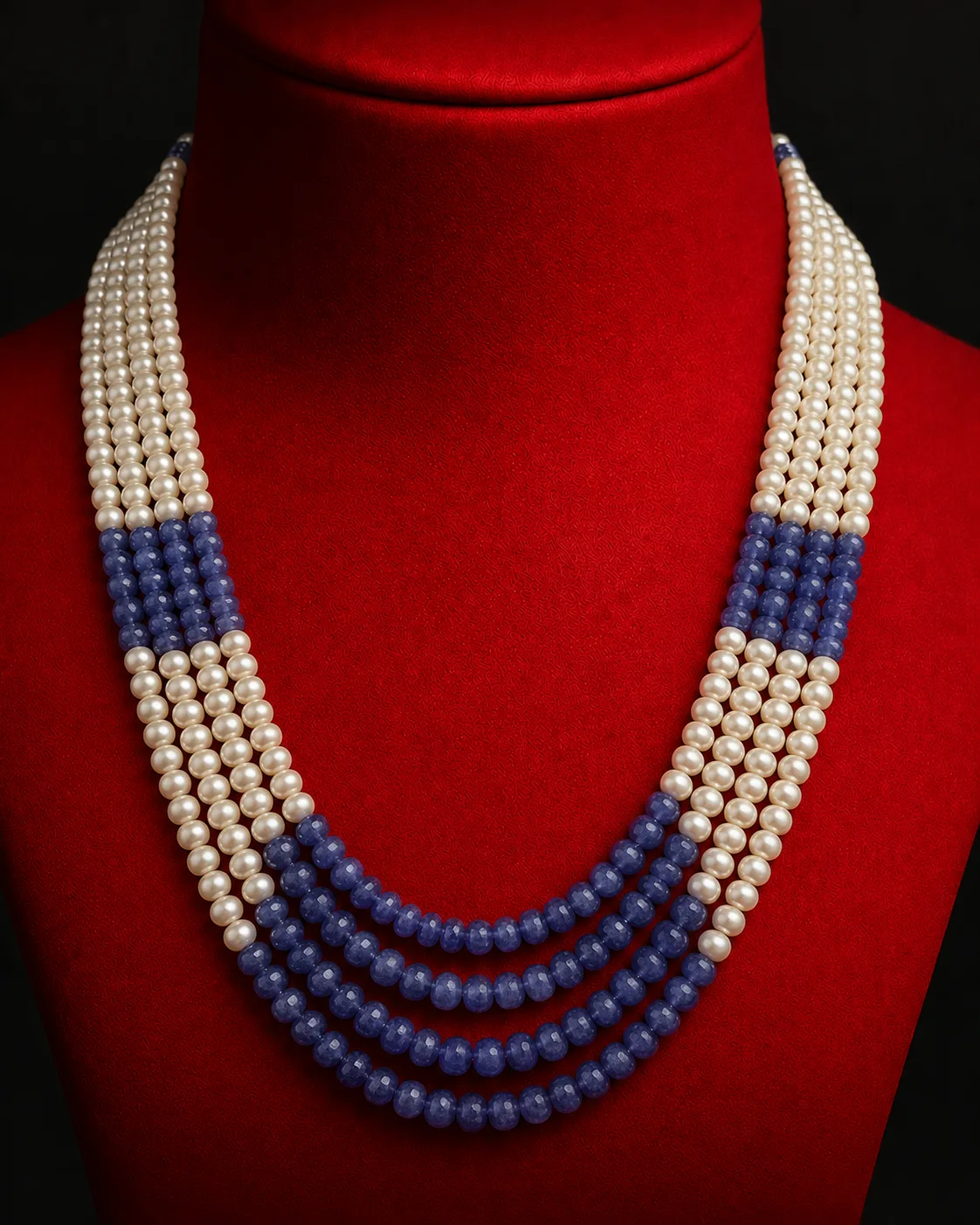 Pearl white and blue