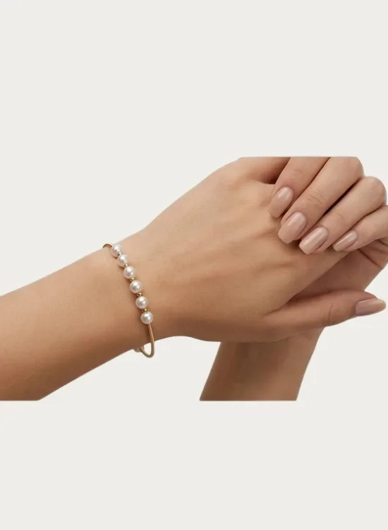 Golden Pearl Orbit Bracelet